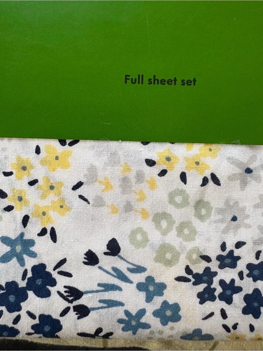 kate spade Navy, Yellow & White Floral Full Sheet Set